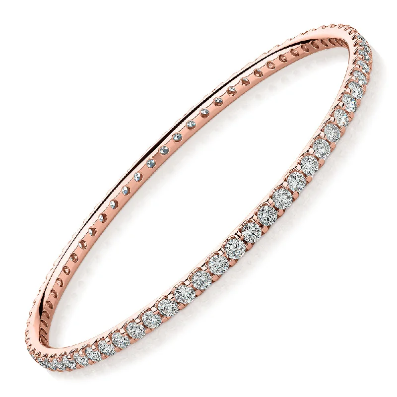 Trending Jewelry Styles Now At Limited-Time Discounts Premium Laboratory Created Diamond, 6 carat TW round brilliant bangle in 10 carat rose gold