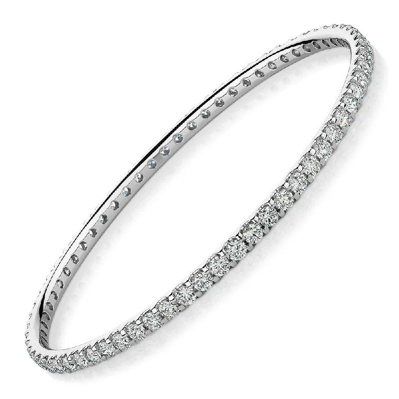 Exclusive Jewelry Offers – Sparkle For Less Premium Laboratory Created Diamond, 6 carat TW round brilliant bangle in 10 carat white gold