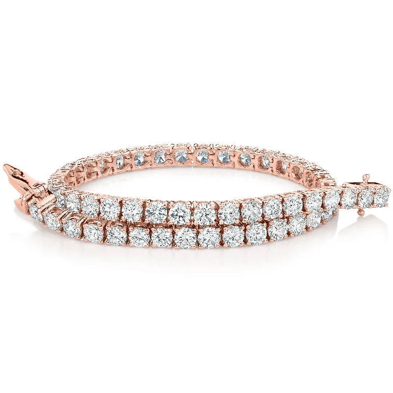 Fine Jewelry, Limited-Time Offers Available Premium Laboratory Created Diamond, 7 carat TW round brilliant tennis bracelet in 10 carat rose gold