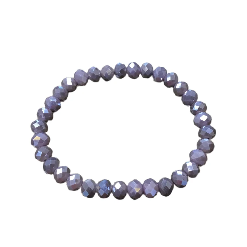 Affordable Luxury Jewelry For Every Occasion Purple Grey Faceted Rondelle 8mm Bracelet