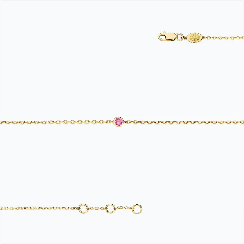 Elevate Your Jewelry Collection With Limited-Time Savings 1 Stone 18K Gold Bracelet w. Pink Sapphire