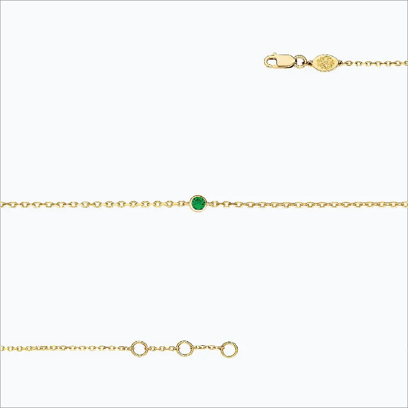Eco-Friendly Sustainable Jewelry For Conscious Buyers 1 Stone 18K Gold Bracelet w. Tsavorite