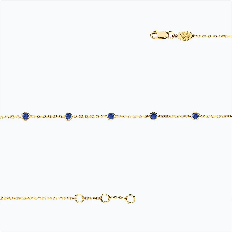 Dazzle In Elegance With Our Biggest Jewelry Sale 5 Stone 18K Gold Bracelet w. Blue Sapphires