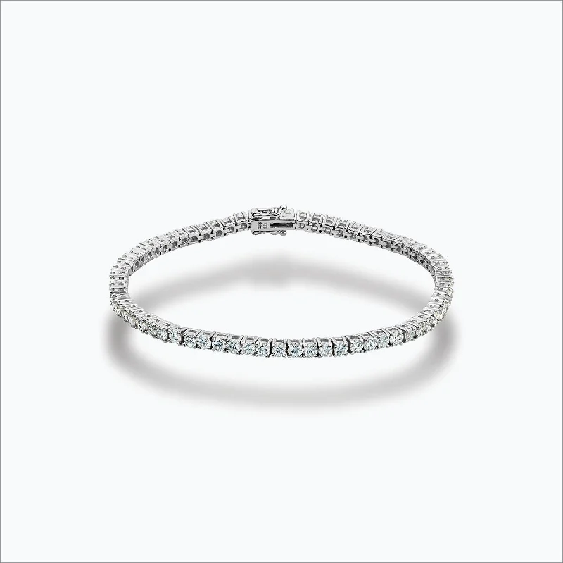 Special Offers On Handcrafted And Designer Jewelry Tennis 18K White Gold Bracelet w. Diamonds
