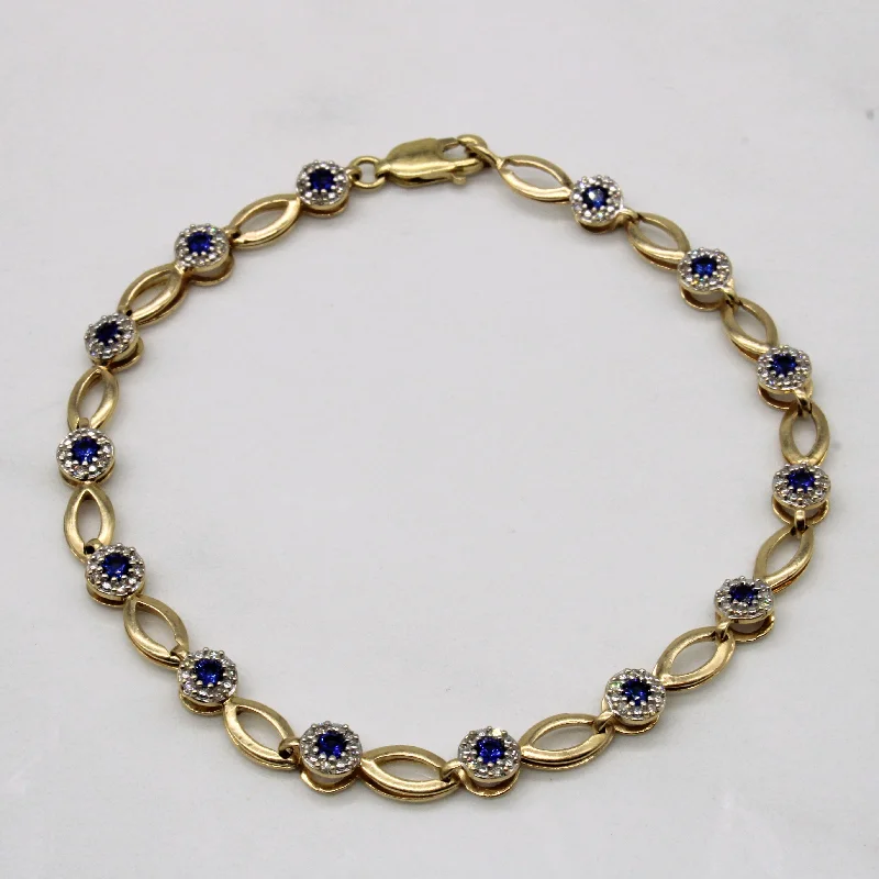 Everyday Jewelry Essentials Now On Sale Sapphire & Diamond Halo Bracelet | 0.56ctw, 0.21ctw | 7.5" |