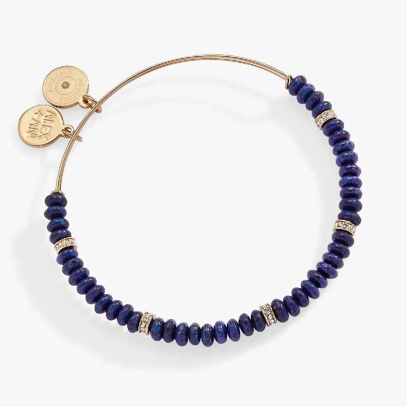 Make Your Outfit Shine With Discounted Jewelry Blue Semi-Precious Rondelle Beaded Bangle