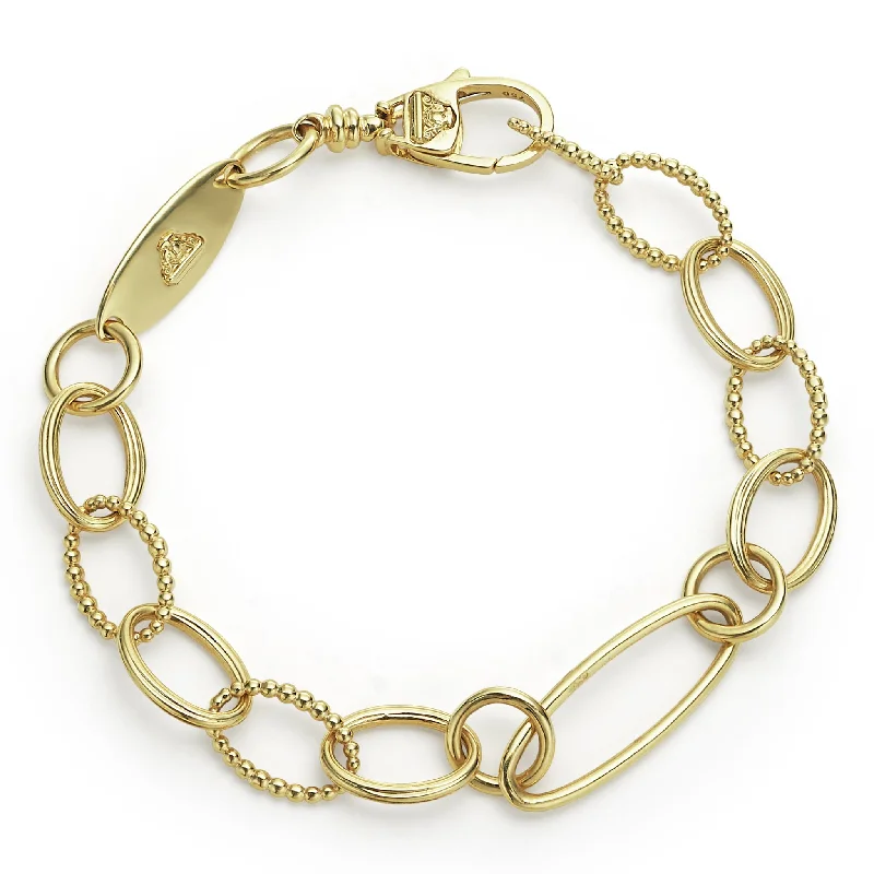 Jewelry Flash Sale – Stylish Designs At Unbeatable Rates Signature Caviar 18K Gold Oval Link Bracelet