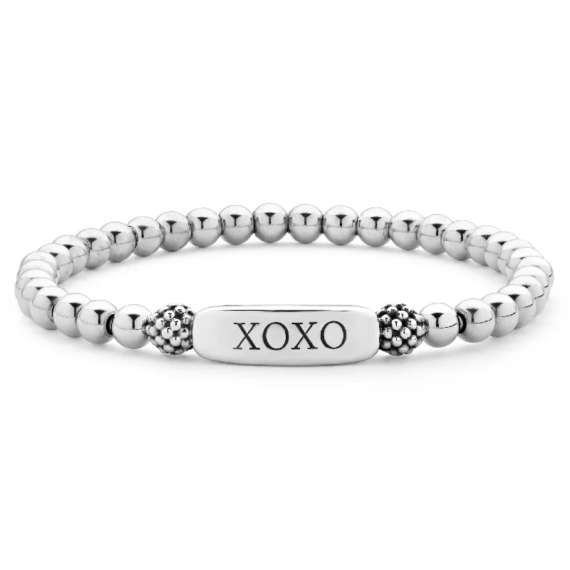 Signature Caviar XOXO Stretch Bead Bracelet