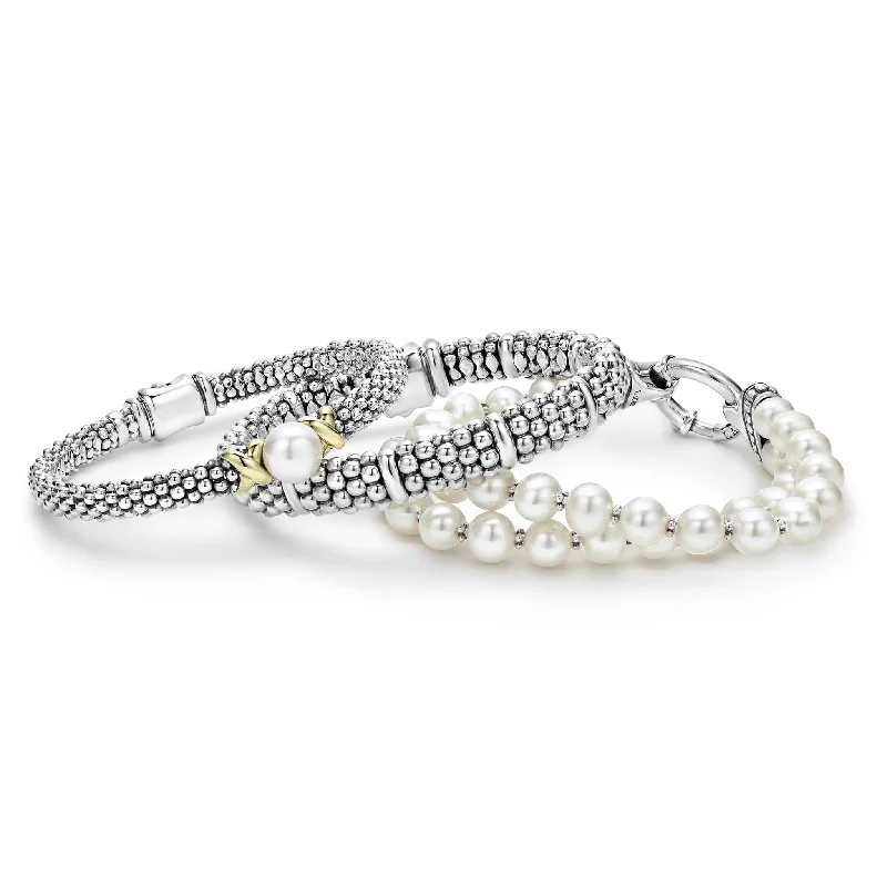 Clearance Sale On High-End Jewelry Collections Signature Caviar Two-Tone Pearl Bracelet Gift Set Clearance Sale On High-End Jewelry Collections Signature Caviar Two-Tone Pearl Bracelet Gift Set