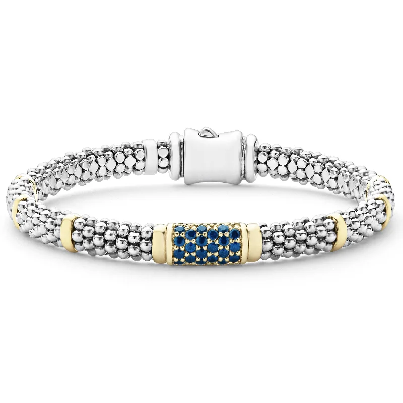 Signature Caviar Blue Sapphire Caviar Bracelet | 6mm