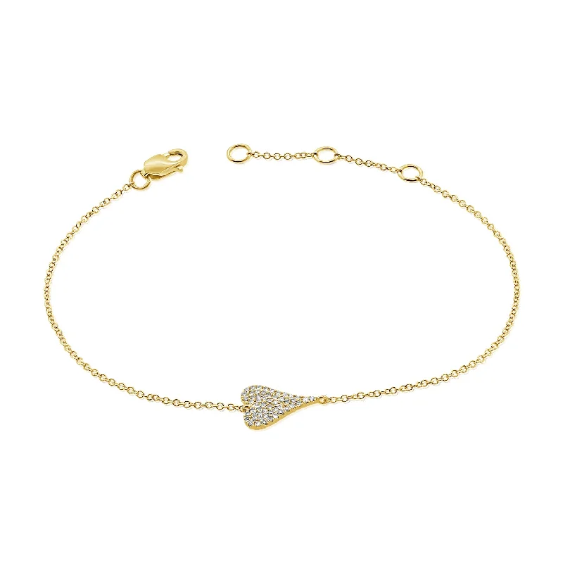 Jewelry Clearance Sale – Final Reductions Small Elongated Pave Heart Bracelet