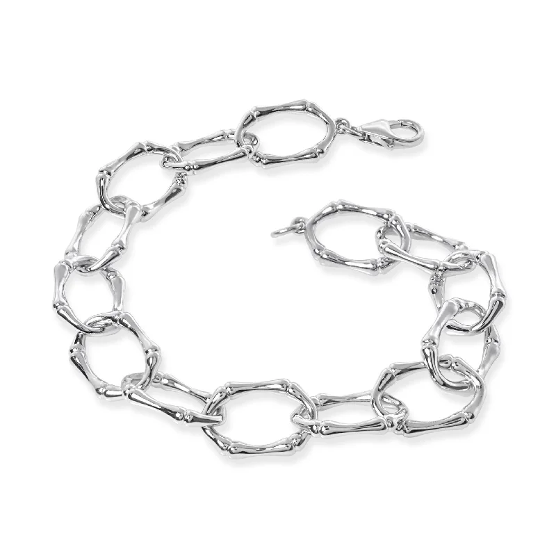 Fashion-Forward Jewelry At Exclusive Discounts Sterling Silver Bamboo Link Bracelet