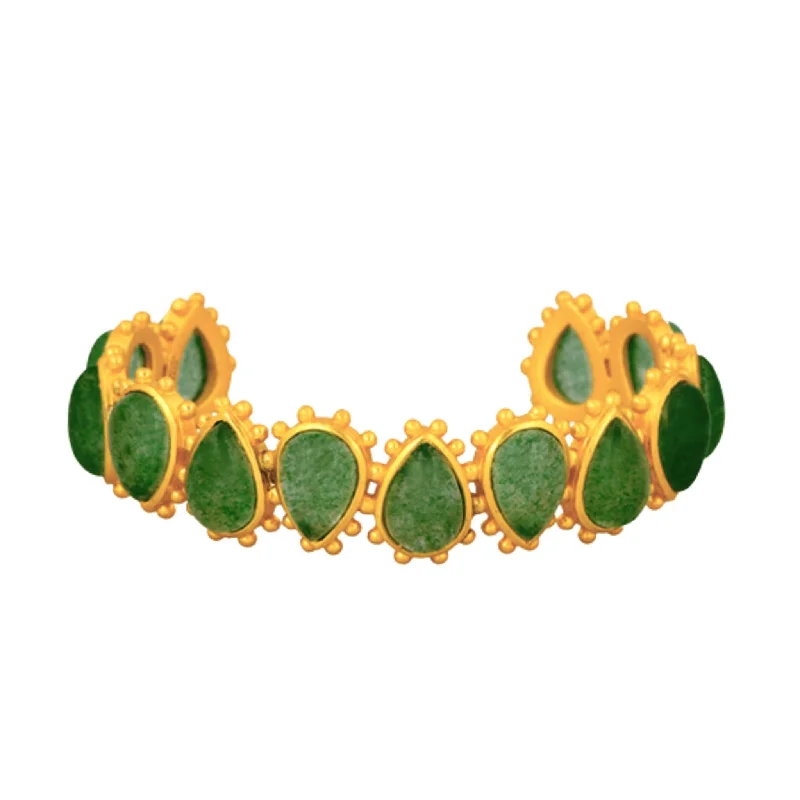 Timeless Jewelry Styles At Wallet-Friendly Prices Starburst Cuff - Green Strawberry Quartz