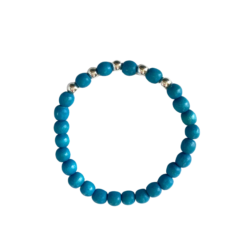 Seasonal Jewelry Deals – Elevate Your Style Kenley Sterling Silver Macaw Blue Wood 6mm Bracelet