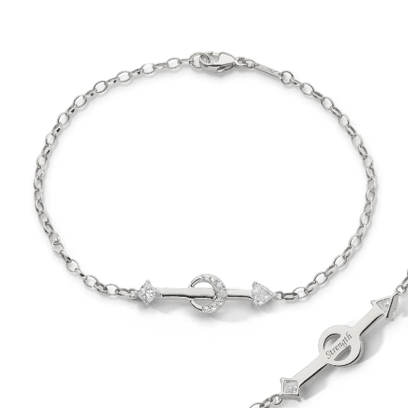 Make Your Outfit Shine With Discounted Jewelry "Strength" Arrow Petite Poesy Sterling Silver Bracelet