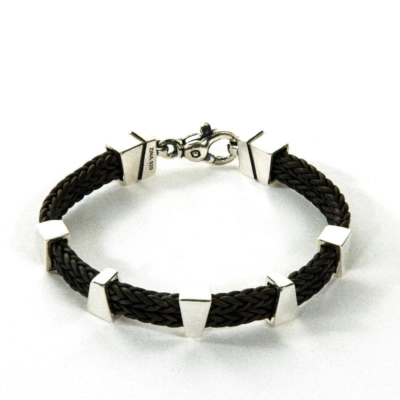 Huge Savings On Timeless Jewelry Collections Trapezoids Bracelet with Leather