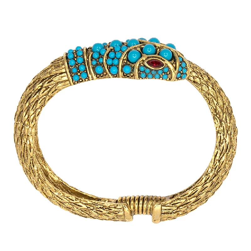 Modern Statement Jewelry For Bold Styling Antique Gold Snake Bracelet