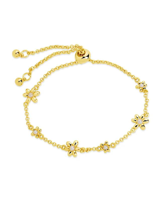 Handcrafted Jewelry Sale – Unique Designs At Low Prices Vallie Pearl & Flower Bolo Bracelet