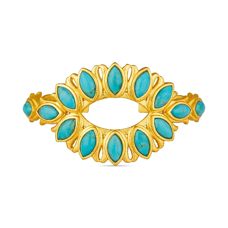 Huge Savings On Premium Jewelry Styles Water Lily Cuff - Turquoise