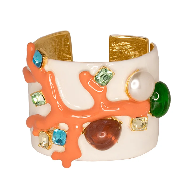 Trending Jewelry Now Available At Exclusive Prices Multicolored Coral Branch Cuff
