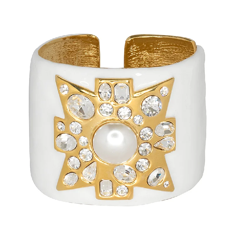Premium Jewelry At Special Low Prices For A Limited Time White Maltese Cross Cuff
