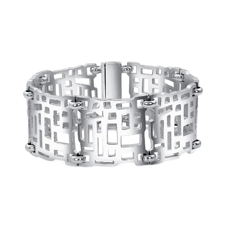 Waterproof Stainless Steel Jewelry For Lasting Beauty Wide Ventana Link Bracelet
