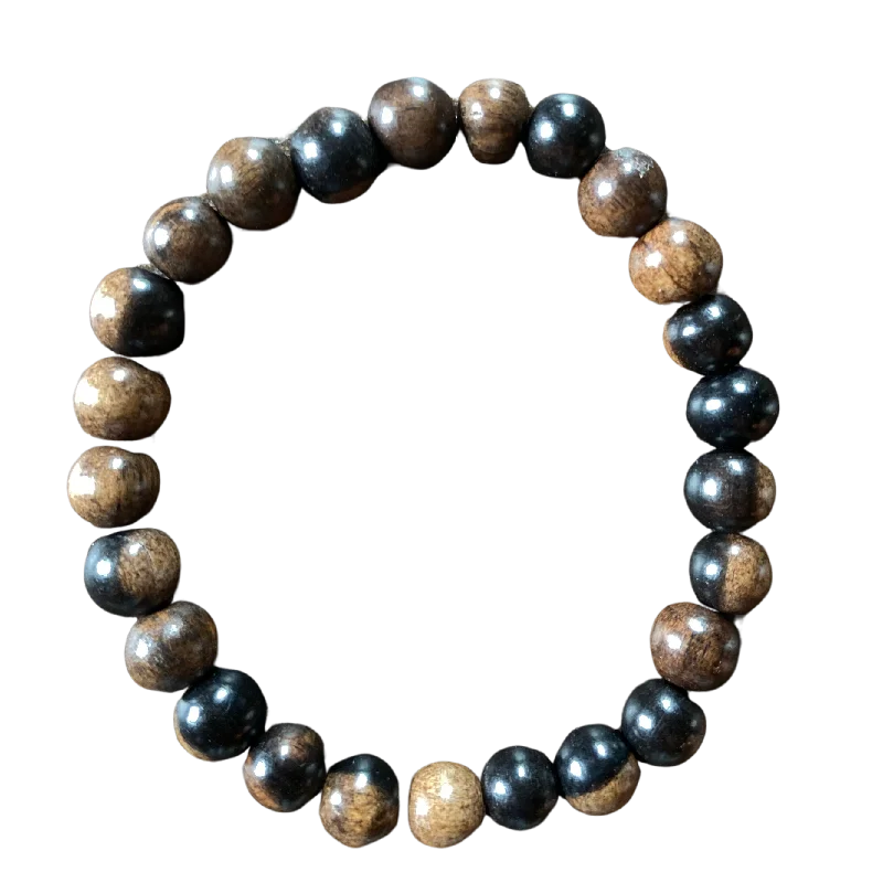 Glamorous Jewelry, Glamorous Deals – Shop Now Tiger Ebony Two Tone Wood 8mm Bracelet