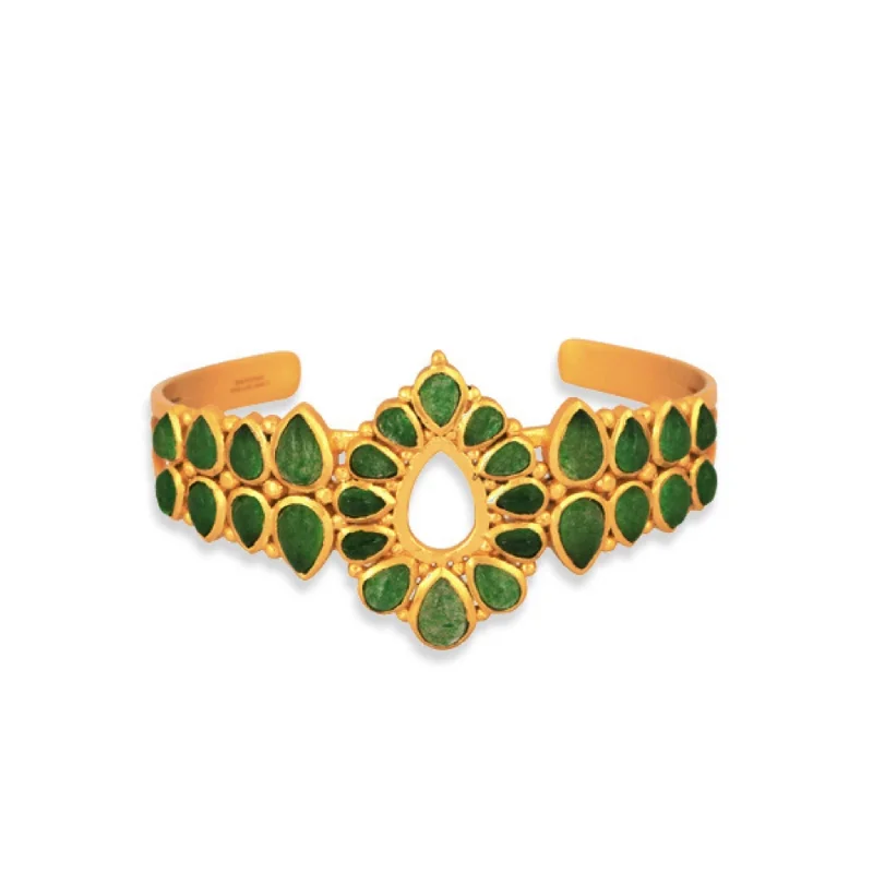 Luxury Jewelry Now At Special Promotional Rates Zion Cuff - Green Strawberry Quartz
