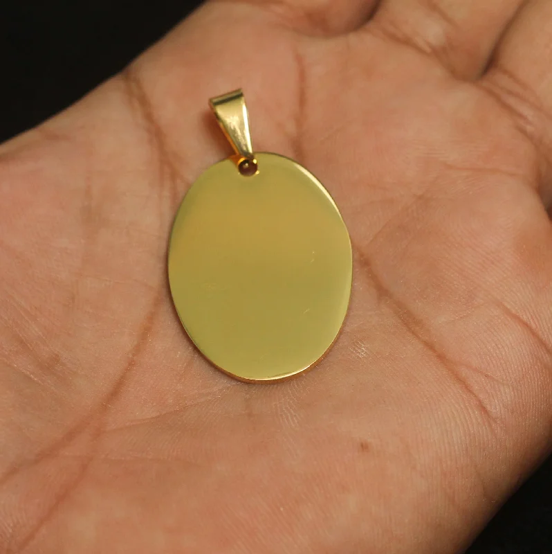 Your Dream Jewelry At Dream Prices 1 Pc,35x25mm Stainless Steel Oval Pendants, Stamping Blank Tag Golden Your Dream Jewelry At Dream Prices 1 Pc,35x25mm Stainless Steel Oval Pendants, Stamping Blank Tag Golden