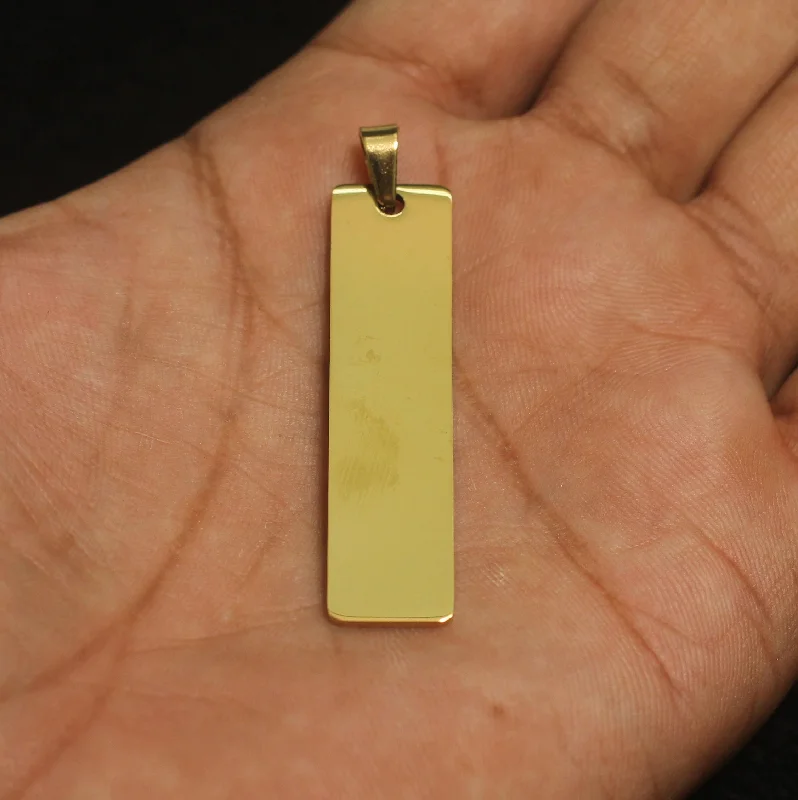 Must-Have Jewelry Pieces At Reduced Prices 1 Pc,48x12mm Stainless Steel Rectangle Pendants, Stamping Blank Tag Golden Must-Have Jewelry Pieces At Reduced Prices 1 Pc,48x12mm Stainless Steel Rectangle Pendants, Stamping Blank Tag Golden