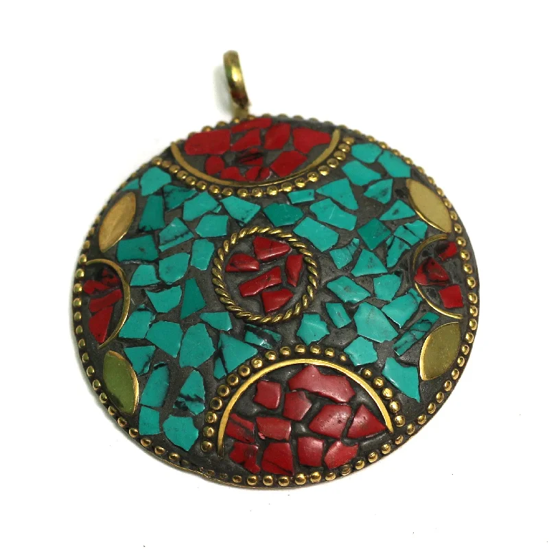 Personalized Jewelry At Special Discount Rates 1 Pc Tibetan Pendant Multicolor 2.25 Inch