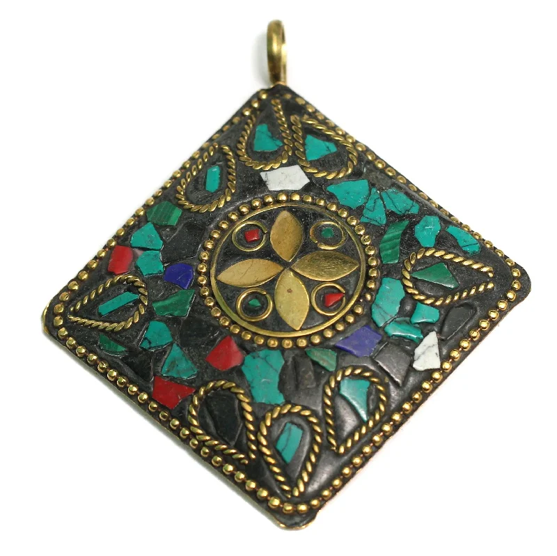 Affordable Gold-Plated Jewelry For Modern Fashion 1 Pc Tibetan Pendant Multicolor 2.5 Inch Affordable Gold-Plated Jewelry For Modern Fashion 1 Pc Tibetan Pendant Multicolor 2.5 Inch