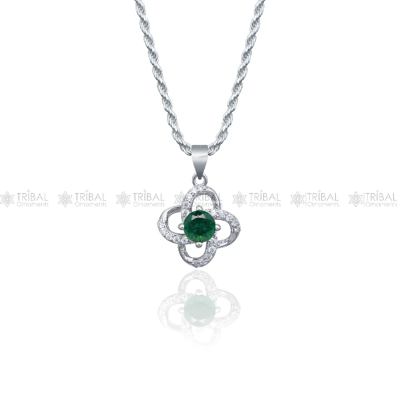 Premium Jewelry Now Available At Special Discounts 925 Sterling silver flower with green diamond (emerald) pendant set nsp964 Premium Jewelry Now Available At Special Discounts 925 Sterling silver flower with green diamond (emerald) pendant set nsp964