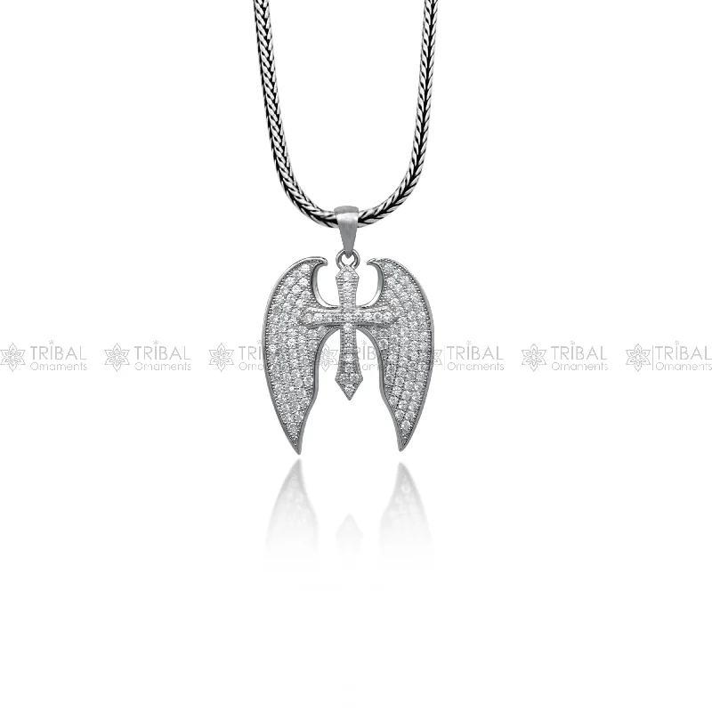 Flash Sale On Elegant Jewelry – Don't Miss Out 925 Sterling silver  cross wings design pendant nsp954