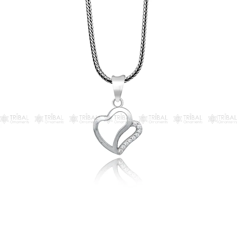Special Sale On Handcrafted Jewelry – Shop Today 925 Sterling silver heart design diamond pendant nsp937