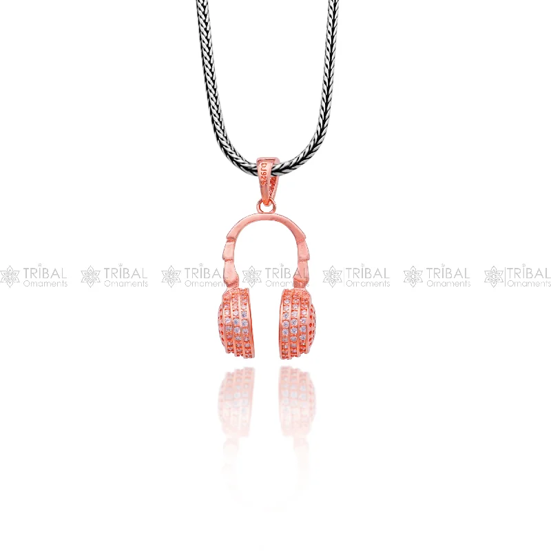 Last Chance To Shop High-End Jewelry At Markdown Prices 925 Sterling silver Head phones design rose gold polished pendant nsp953 Last Chance To Shop High-End Jewelry At Markdown Prices 925 Sterling silver Head phones design rose gold polished pendant nsp953