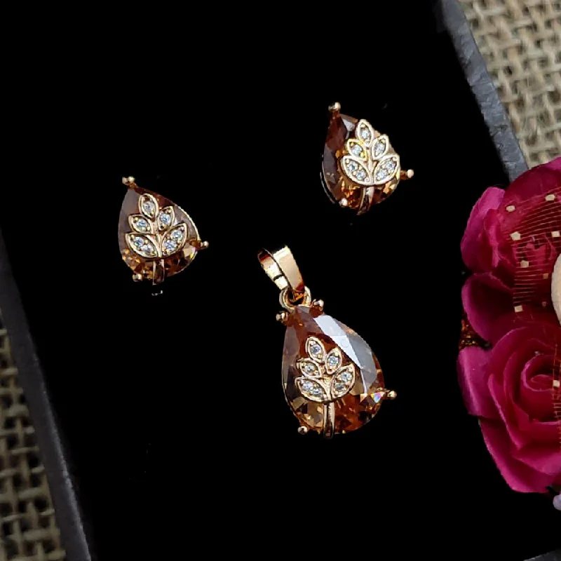 Flash Sale On Stunning Jewelry – Don't Miss Out Aamrapali Rose Gold Plated AD Pendant Set Flash Sale On Stunning Jewelry – Don't Miss Out Aamrapali Rose Gold Plated AD Pendant Set