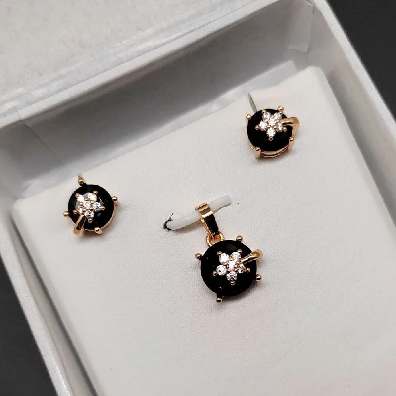 Luxury Jewelry At Unbeatable Discounts Aamrapali Rose Gold Plated AD Pendant  Set