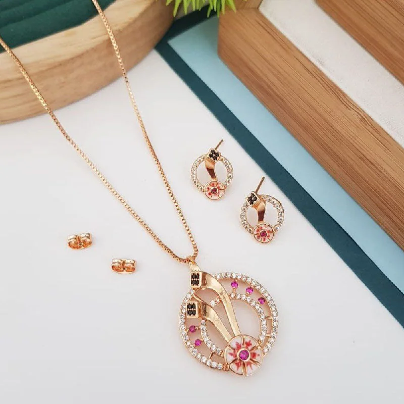 Make Your Outfit Shine With Discounted Jewelry Aamrapali Rose Gold Plated Austrian Stone Pendant Set Make Your Outfit Shine With Discounted Jewelry Aamrapali Rose Gold Plated Austrian Stone Pendant Set
