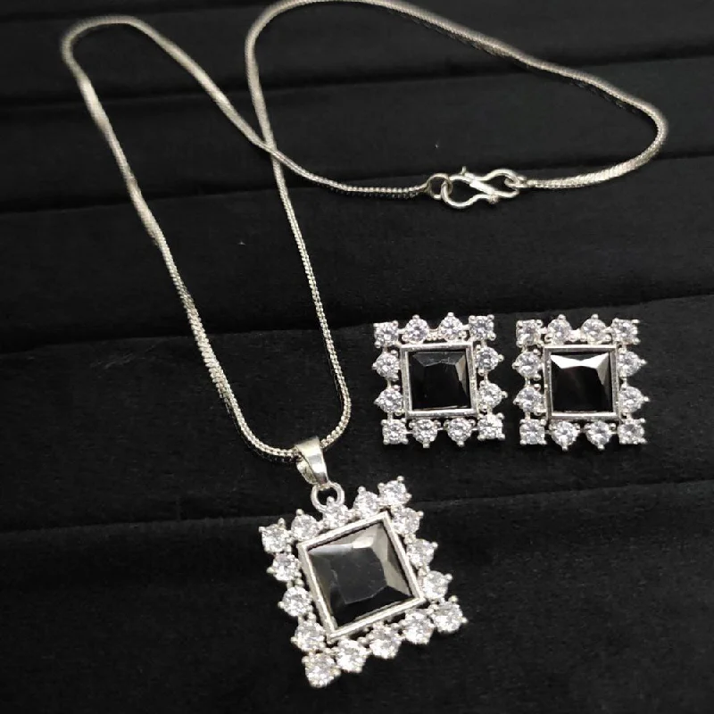 Fashion-Forward Jewelry At Incredible Prices Aamrapali Silver Plated AD Pendant Set Fashion-Forward Jewelry At Incredible Prices Aamrapali Silver Plated AD Pendant Set