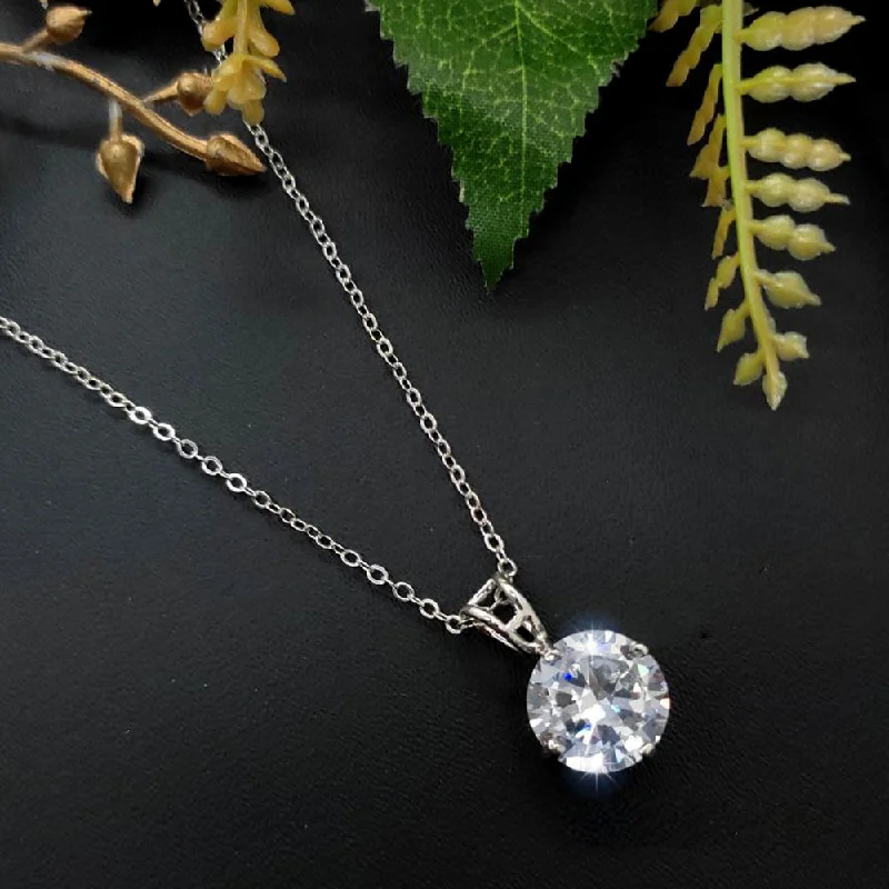 Timeless Jewelry At Special Discount Rates Aamrapali Silver Plated Crystal Stone Chain Pendant Timeless Jewelry At Special Discount Rates Aamrapali Silver Plated Crystal Stone Chain Pendant