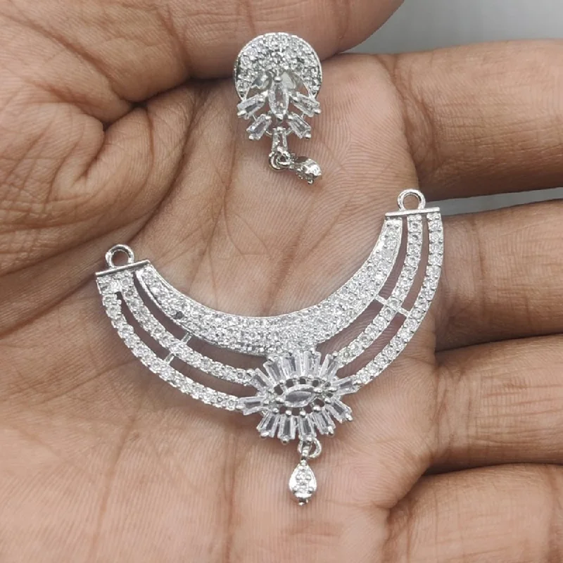 Fashion-Forward Jewelry At Incredible Prices Akruti Collection American Diamond Mangalsutra Pendant With Earrings Fashion-Forward Jewelry At Incredible Prices Akruti Collection American Diamond Mangalsutra Pendant With Earrings