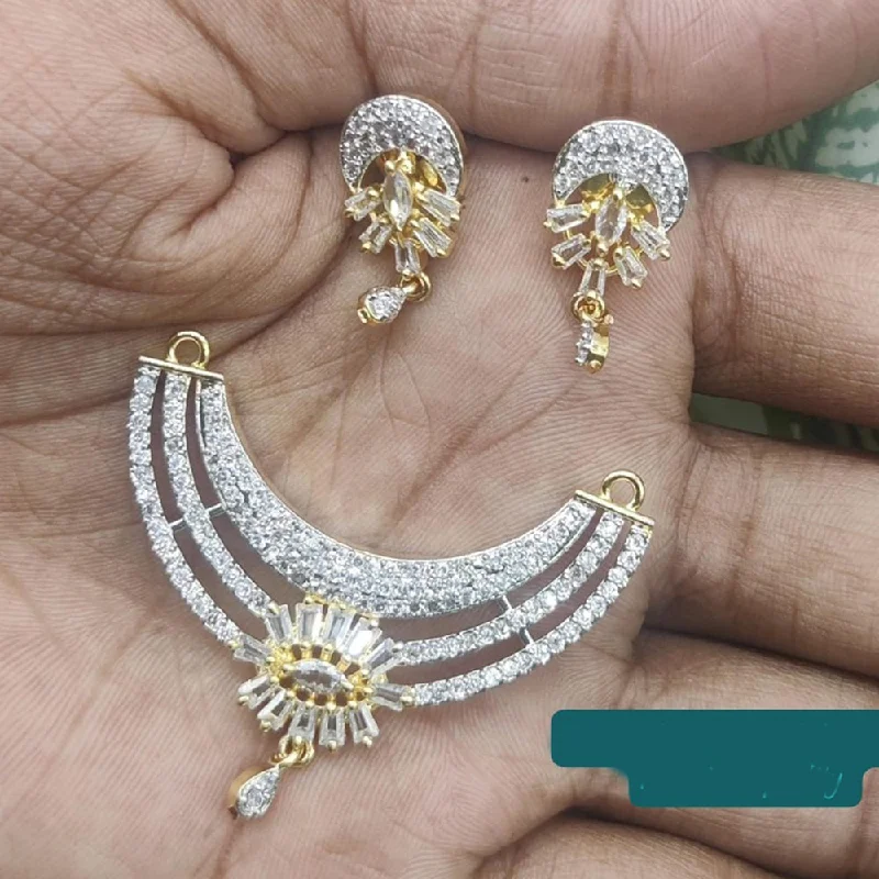 Elegant Jewelry, Exclusive Prices – Shop Now Akruti Collection American Diamond Mangalsutra Pendant With Earrings Elegant Jewelry, Exclusive Prices – Shop Now Akruti Collection American Diamond Mangalsutra Pendant With Earrings