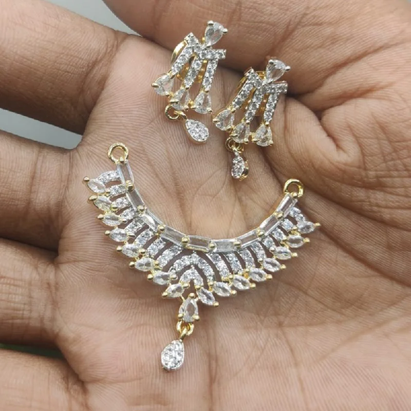 Exclusive Jewelry Sale – Shine For Less Akruti Collection American Diamond Mangalsutra Pendant With Earrings Exclusive Jewelry Sale – Shine For Less Akruti Collection American Diamond Mangalsutra Pendant With Earrings