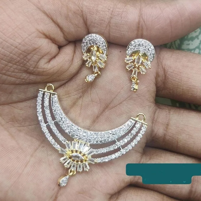 Fashion-Forward Jewelry At Incredible Prices Akruti Collection American Diamond Mangalsutra Pendant With Earrings Fashion-Forward Jewelry At Incredible Prices Akruti Collection American Diamond Mangalsutra Pendant With Earrings