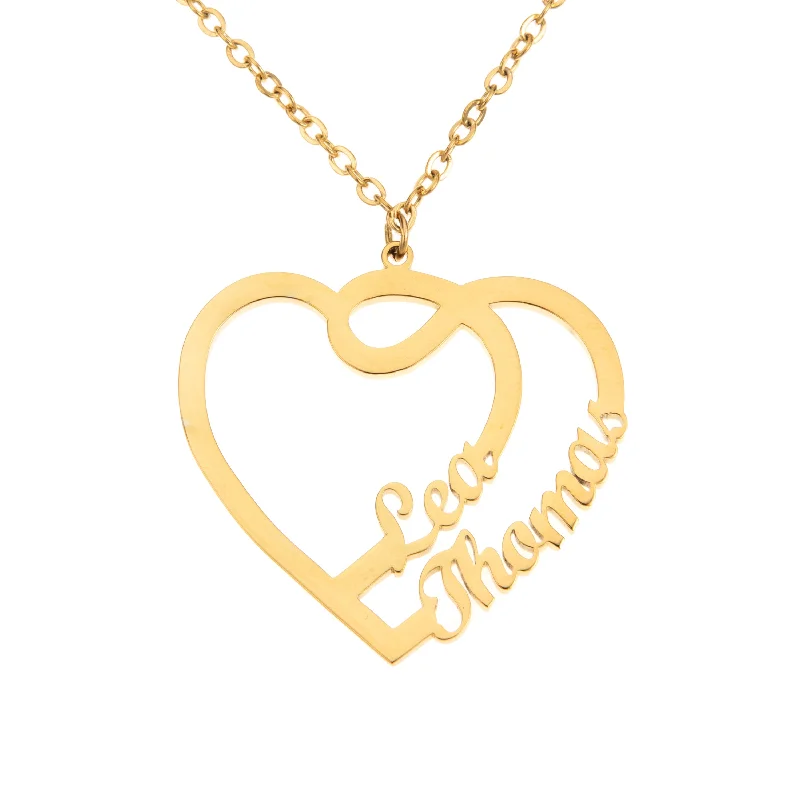 Timeless Elegance At Unbelievable Discounts Arabesque Two Names Heart Pendant
