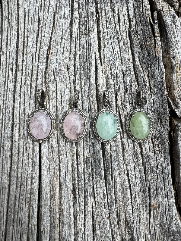 Huge Savings On Premium Jewelry Styles Assorted Aquamarine Stones with Double Row of Diamonds Pendants Huge Savings On Premium Jewelry Styles Assorted Aquamarine Stones with Double Row of Diamonds Pendants