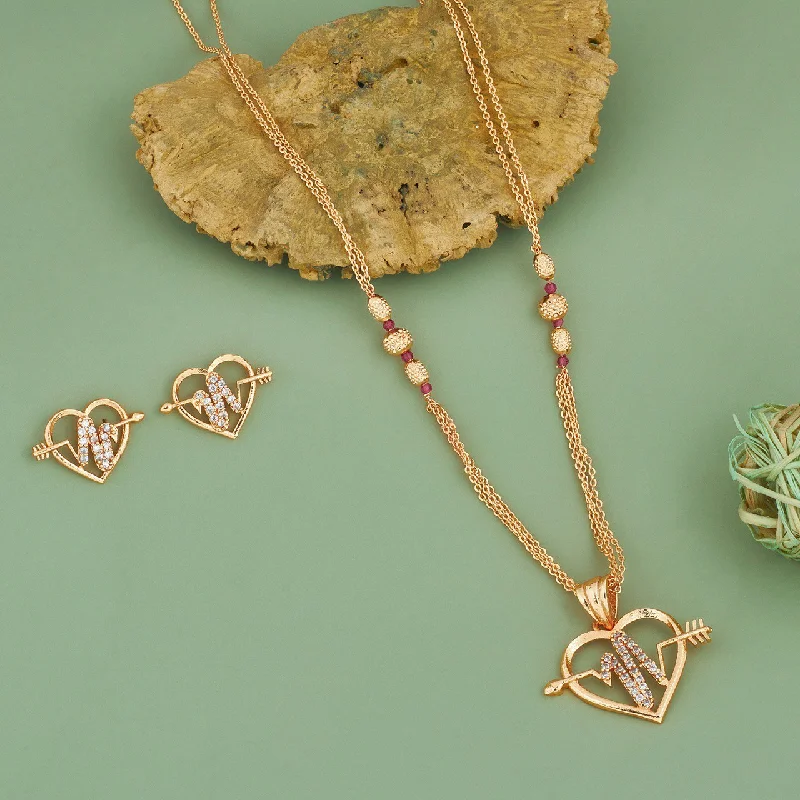 Get The Best Deals On Timeless Jewelry Pieces AV Universal Gold Plated Fancy AD Pendant Set Get The Best Deals On Timeless Jewelry Pieces AV Universal Gold Plated Fancy AD Pendant Set