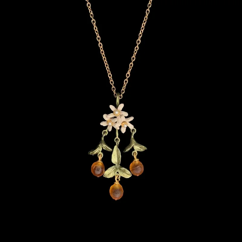 Bohemian-Inspired Jewelry For Free-Spirited Fashion Dainty Orange Blossom Pendant