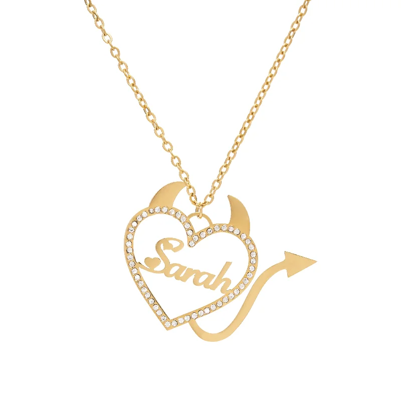 Elegant Jewelry, Exclusive Prices – Shop Now Rhinestone Devil Name Pendant